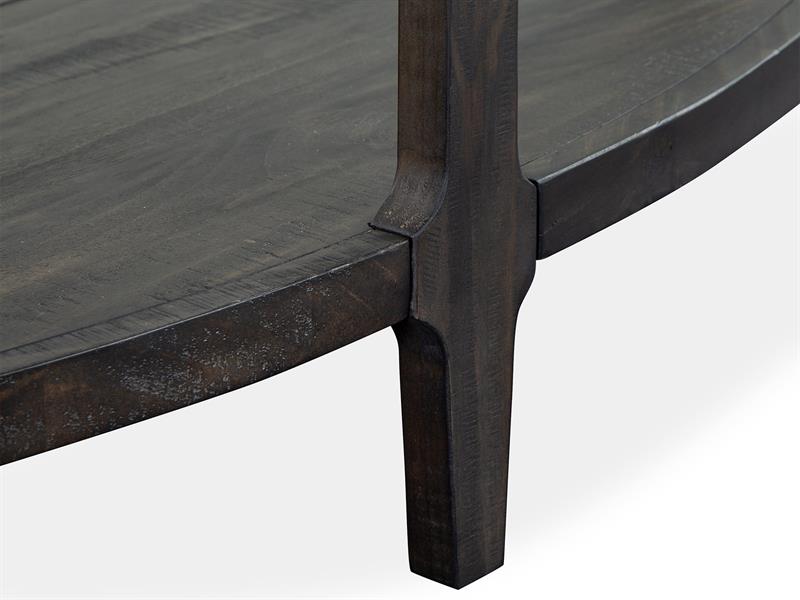 Close-up of a dark wooden table corner on a white background