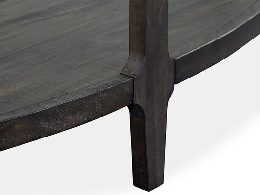 Close-up of a dark wooden table corner on a white background
