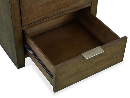 Maya Two Drawer Glass Top End Table