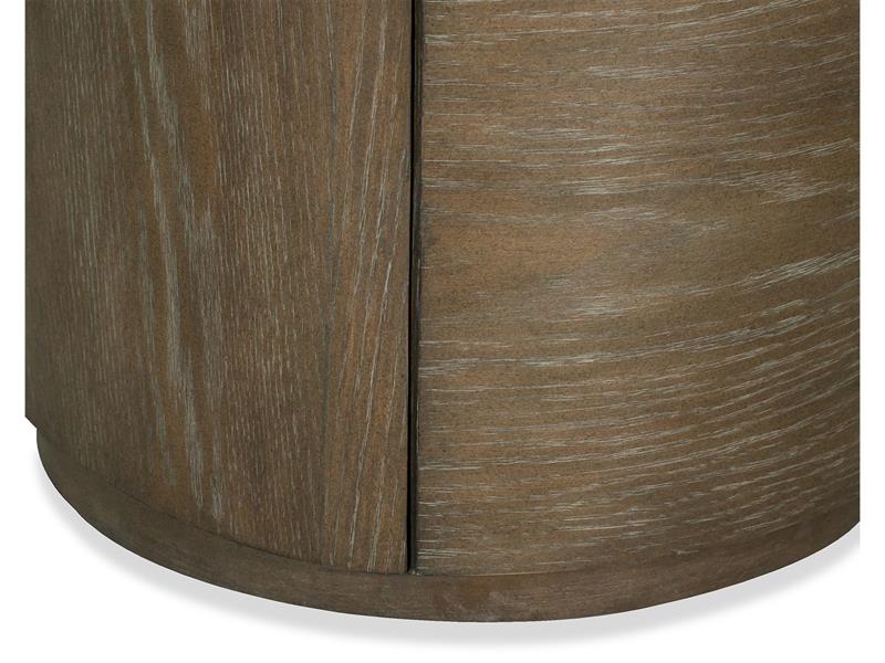 Close-up of a wooden side table with a focus on the grain and texture.