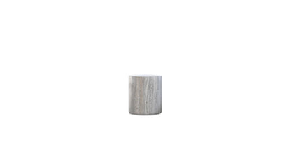 Cylindrical metallic object on a white background