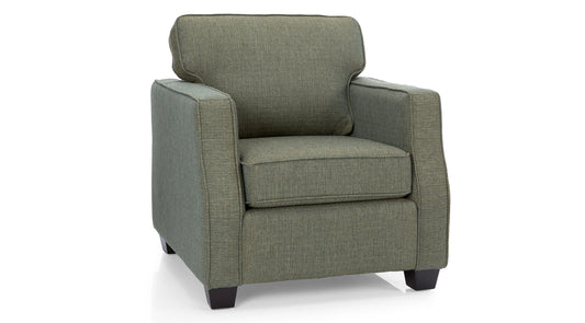 Green armchair on a white background