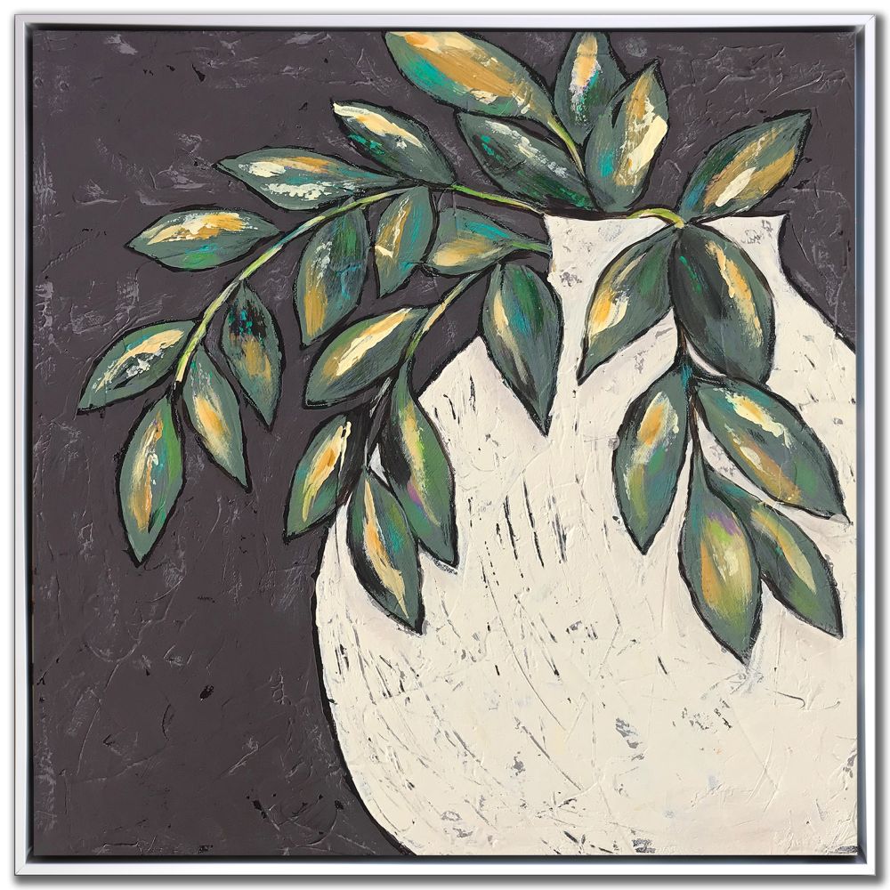 Artistic depiction of leaves on a textured background