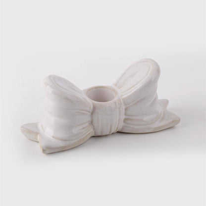 Ceramic Bow Taper Candle Holder
