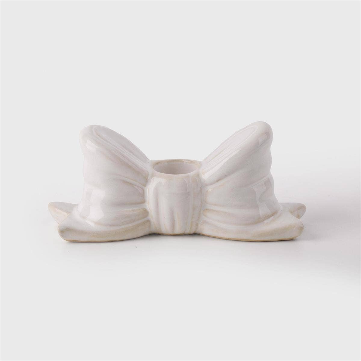 Ceramic Bow Taper Candle Holder