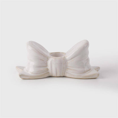 Ceramic Bow Taper Candle Holder
