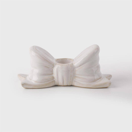 Ceramic Bow Taper Candle Holder