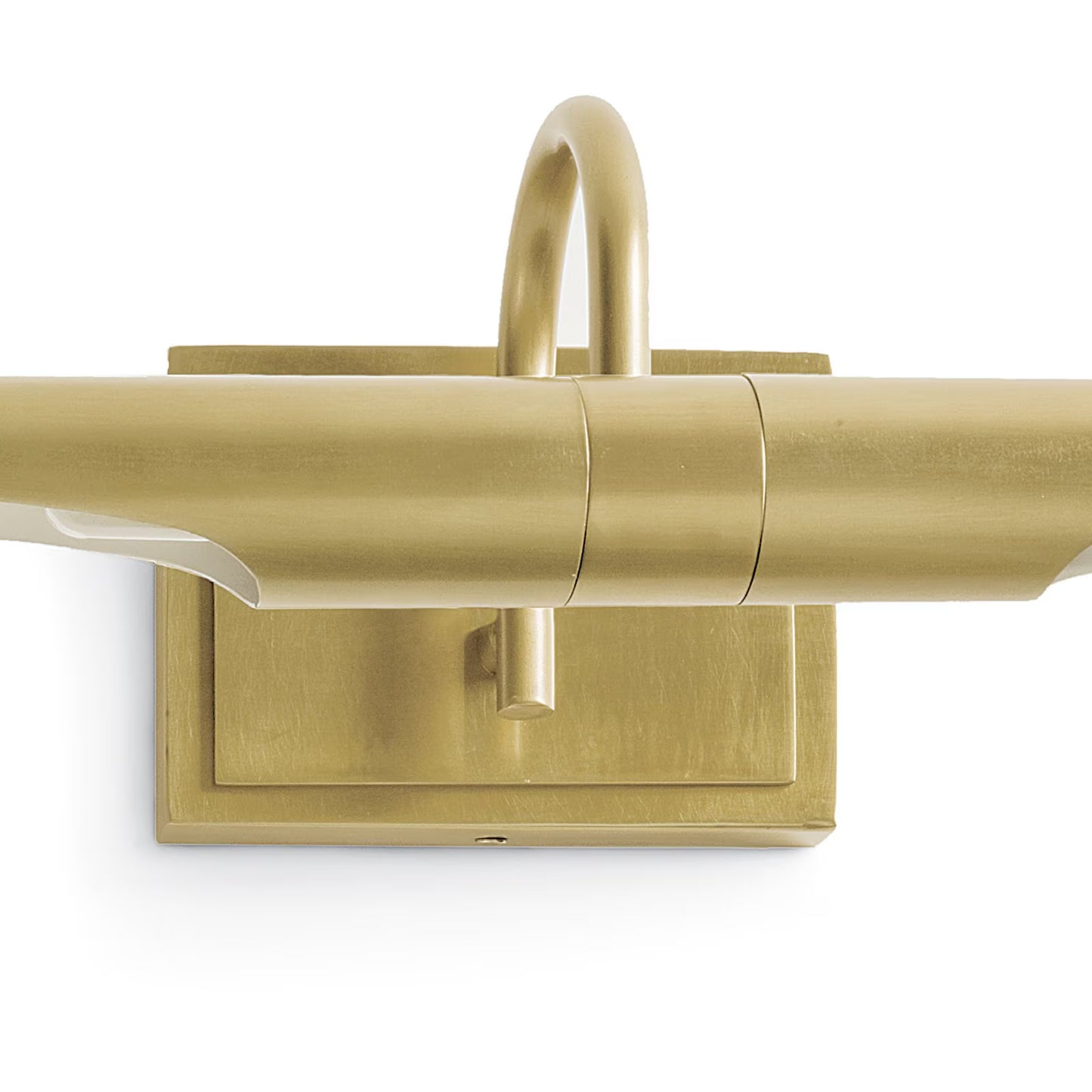 Gold wall-mounted light fixture on a white background