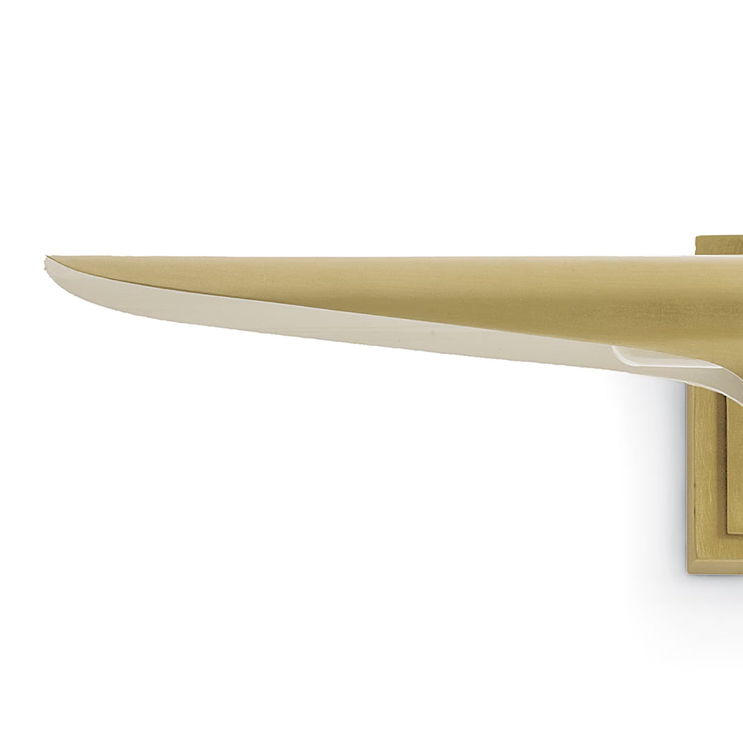 Gold shelf bracket on a white background