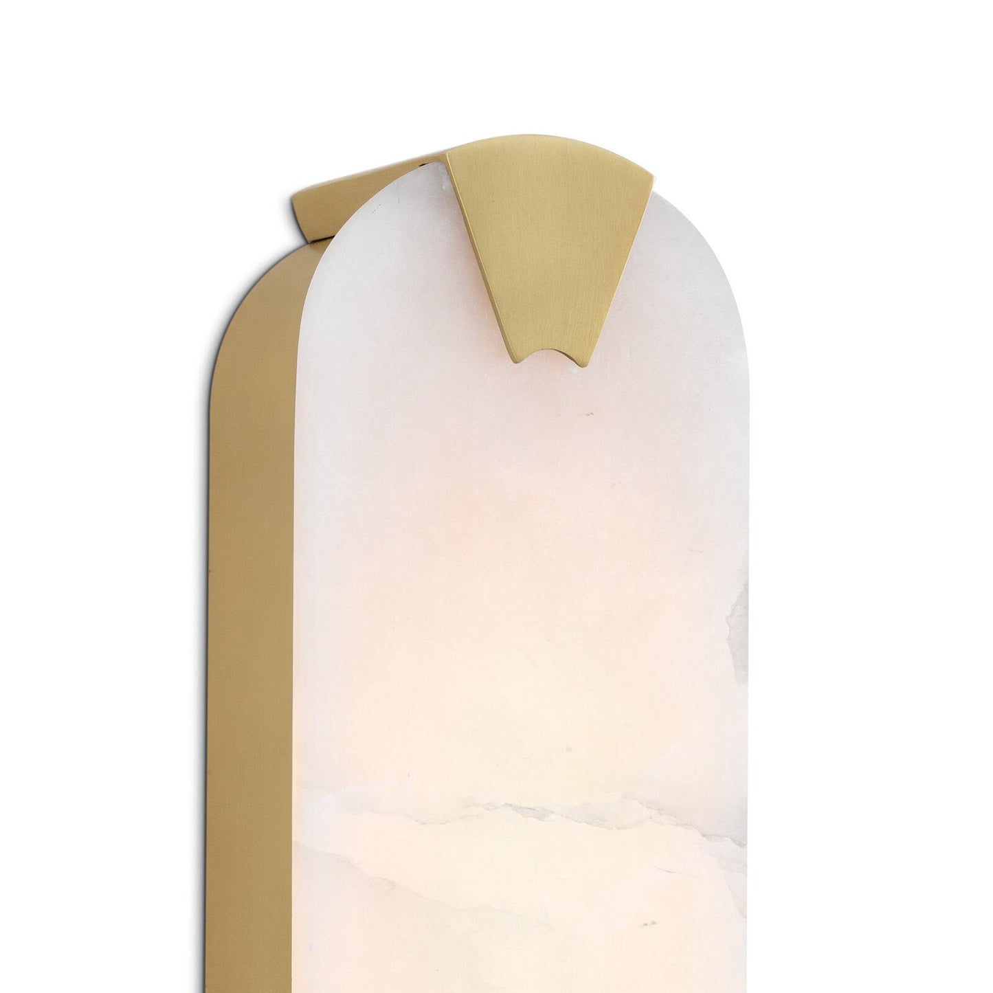 Wall sconce with beige and white design on a white background