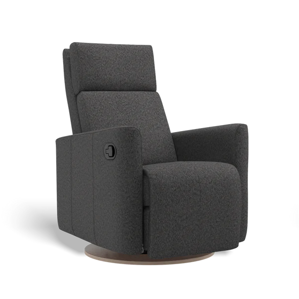 Gray recliner chair on a white background