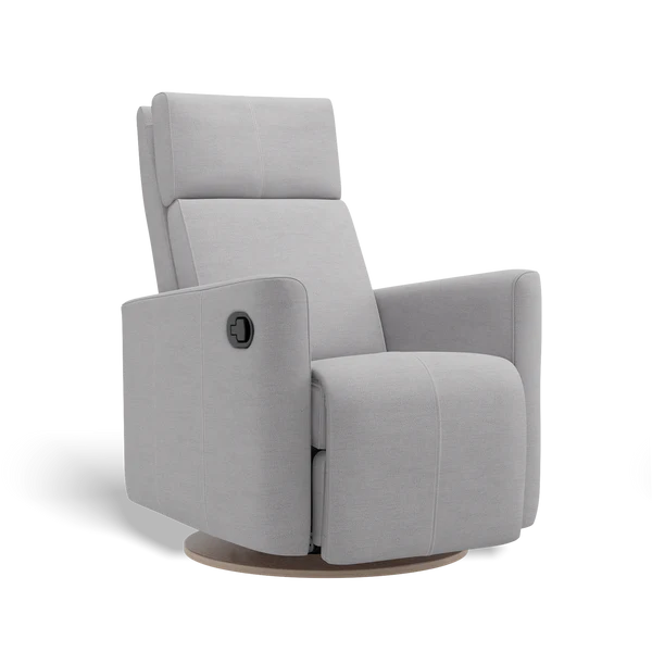 Gray recliner chair on a white background