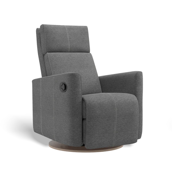 Gray recliner chair on a white background