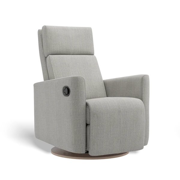 Gray recliner chair on a white background