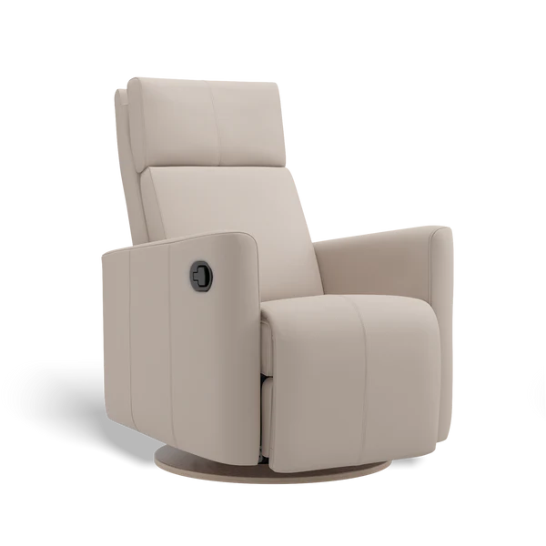 Georgina Leather Swivel Glider with Manual Recline