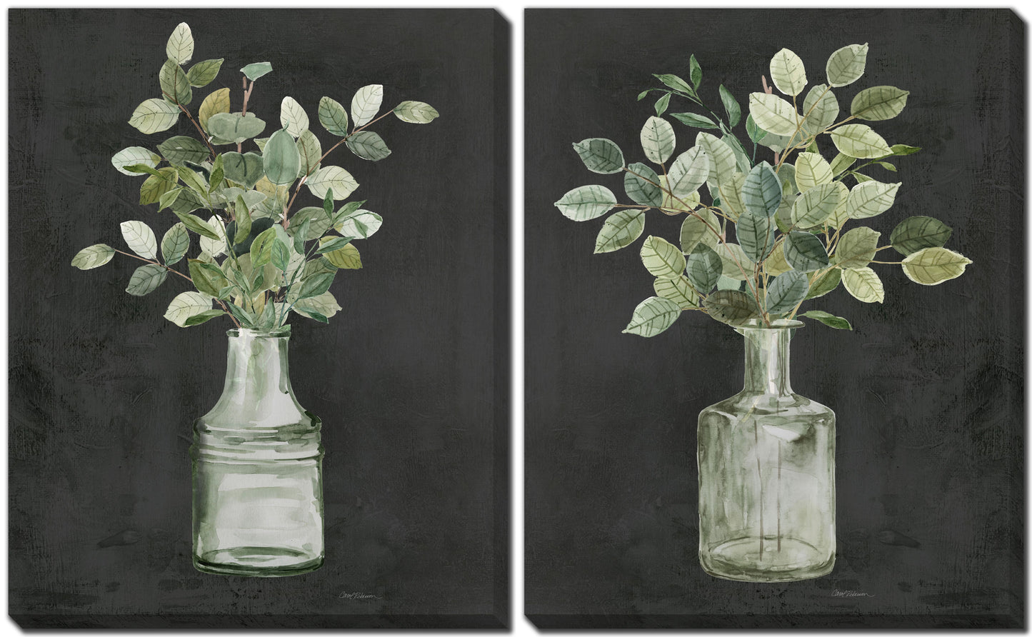 Green Branches in Green Vase Wall Art