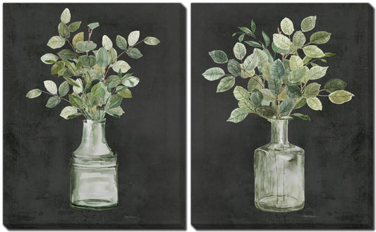 Green Branches in Green Vase Wall Art