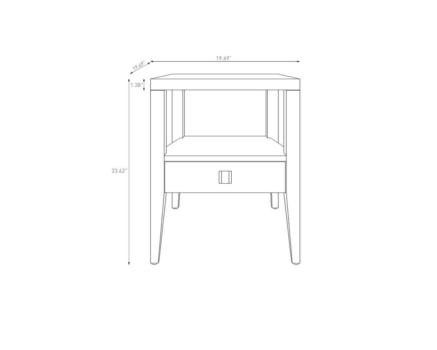 Hara 1 Drawer Accent Table - Natural Oak