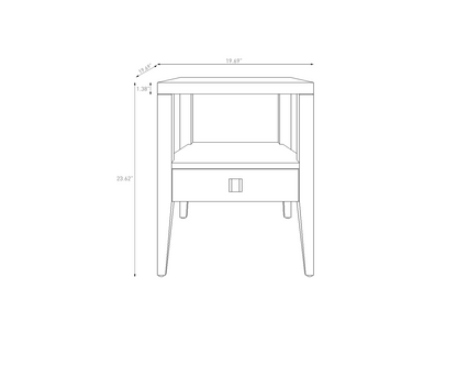 Hara 1 Drawer Accent Table - Natural Oak