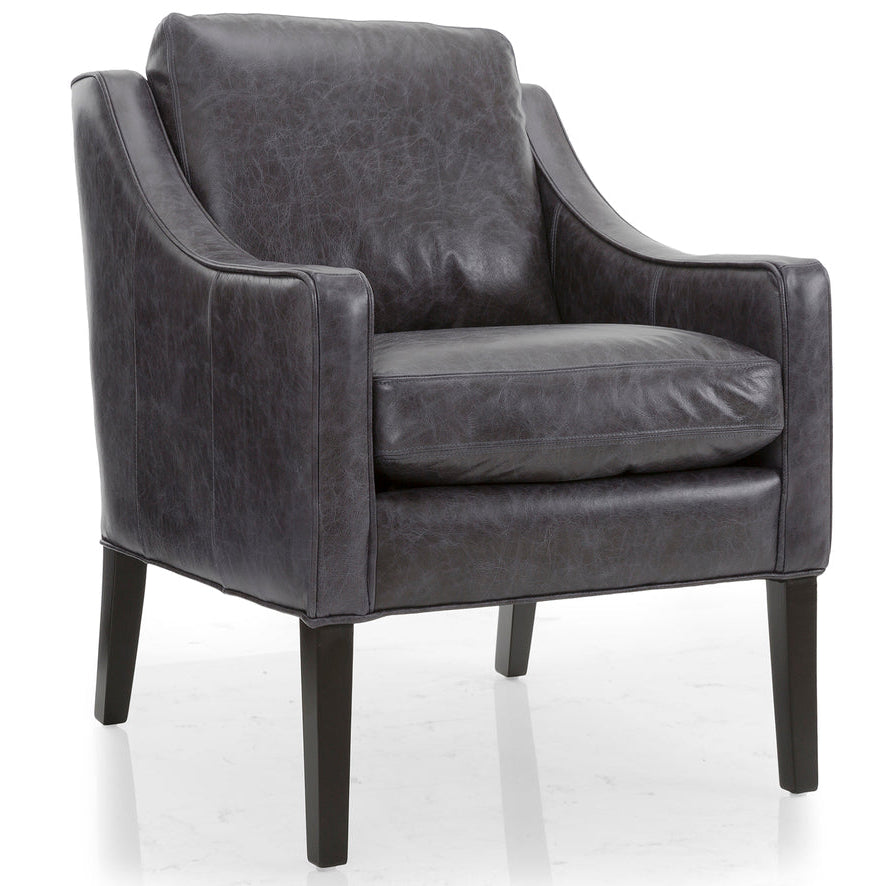 Gray leather armchair on a white background