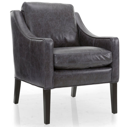 Gray leather armchair on a white background
