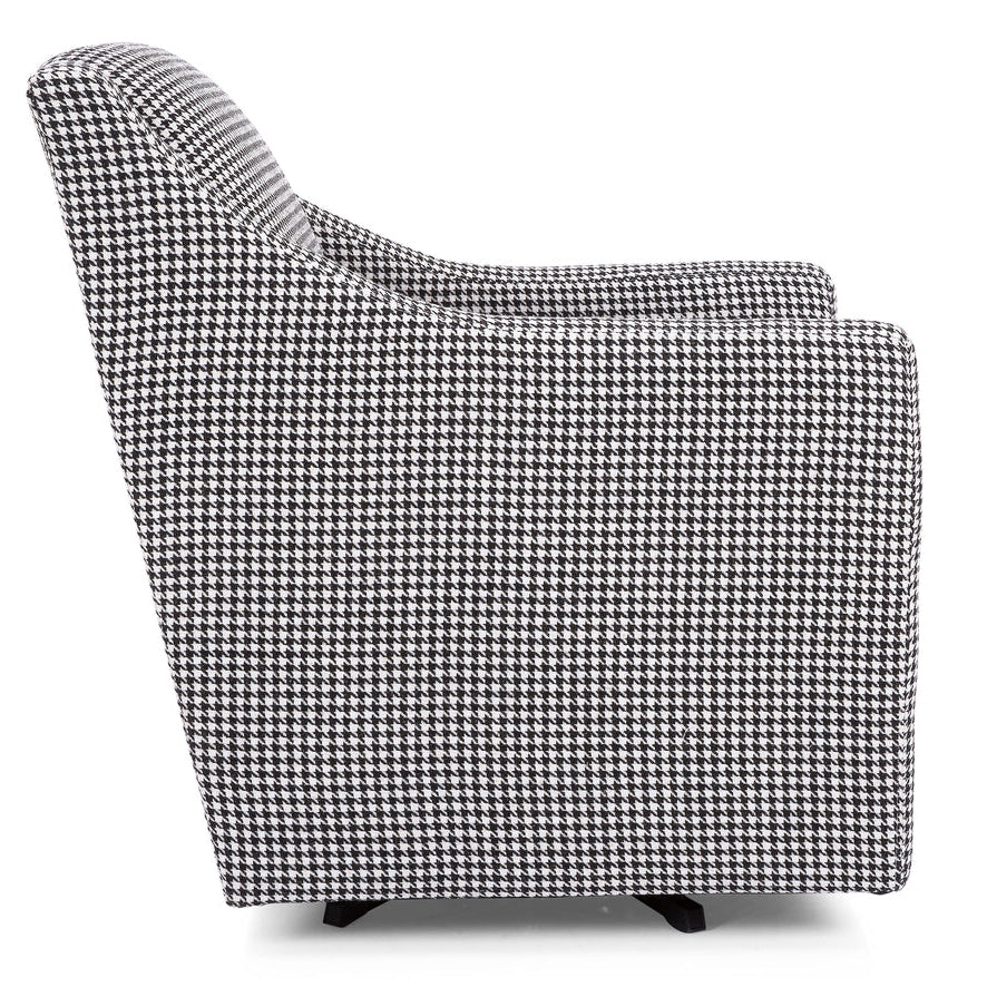 Black and white checkered armchair on a white background
