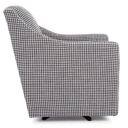 Black and white checkered armchair on a white background