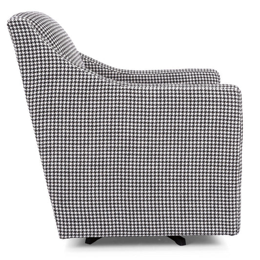 Black and white checkered armchair on a white background