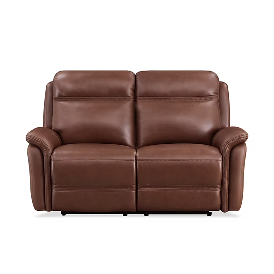 Brown leather sofa on a white background