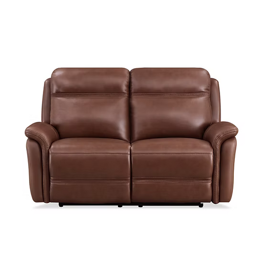Brown leather sofa on a white background
