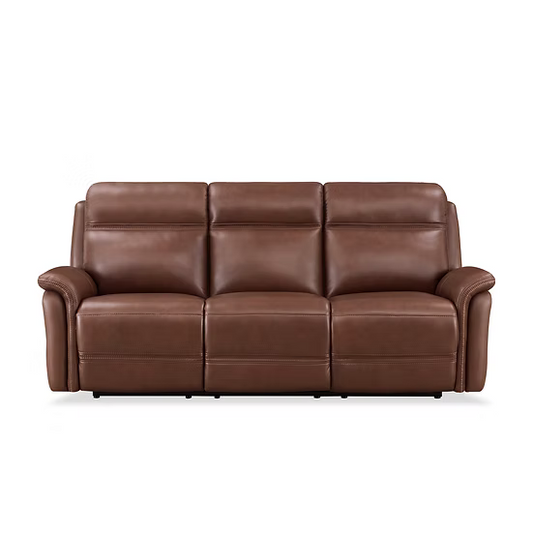Brown leather sofa on a white background