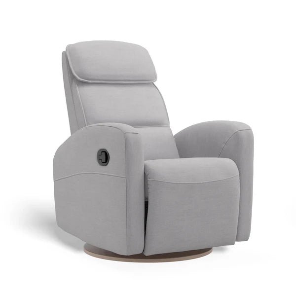 Gray recliner chair on a white background