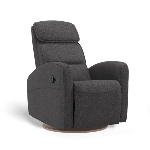 Gray recliner chair on a white background