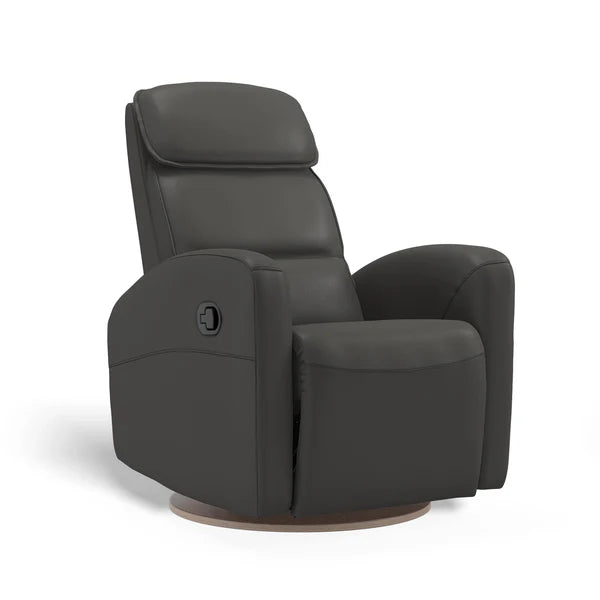 Martha Leather Swivel Glider with Manual Recline
