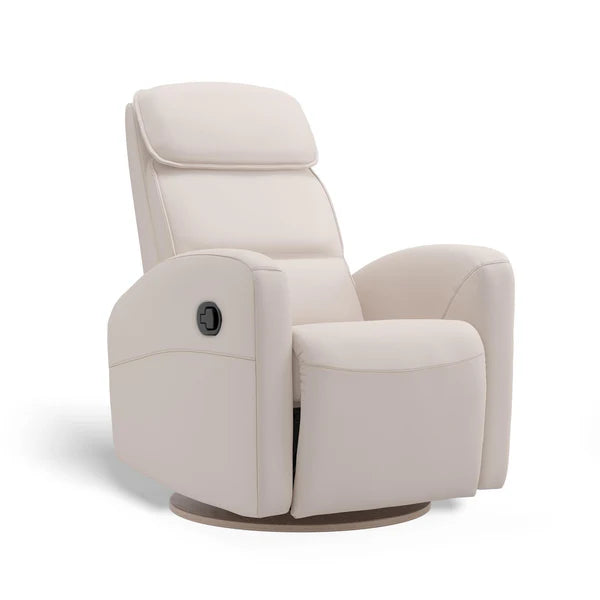 Martha Leather Swivel Glider with Manual Recline