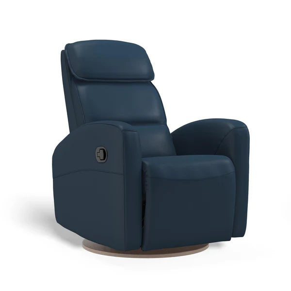 Martha Leather Swivel Glider with Manual Recline