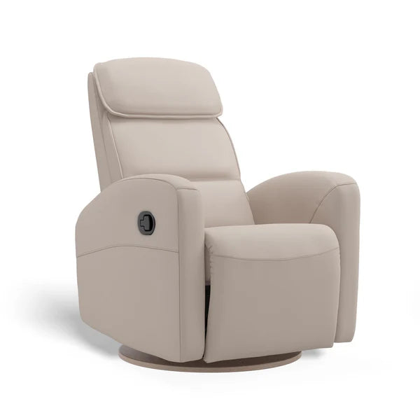 Martha Leather Swivel Glider with Manual Recline