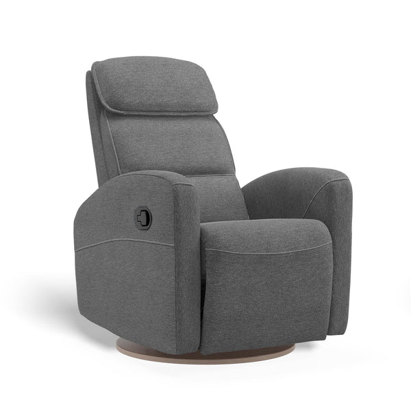 Gray recliner chair on a white background