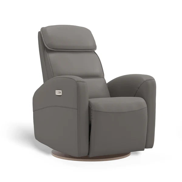 Gray recliner chair on a white background