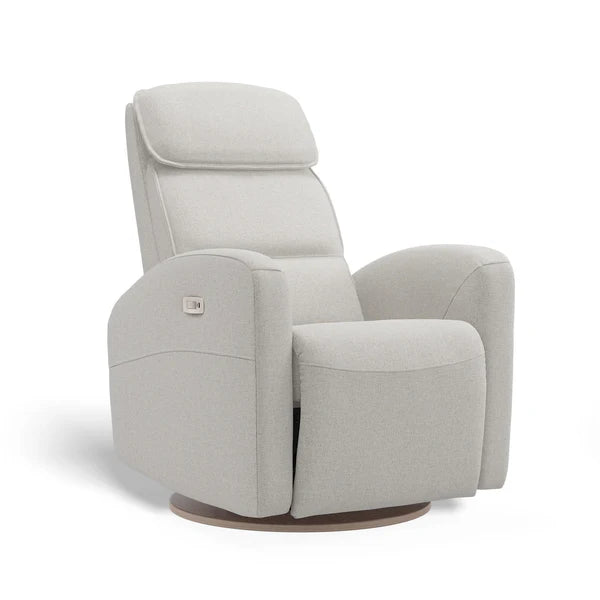 Gray recliner chair on a white background