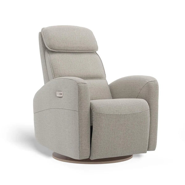 Gray recliner chair on a white background