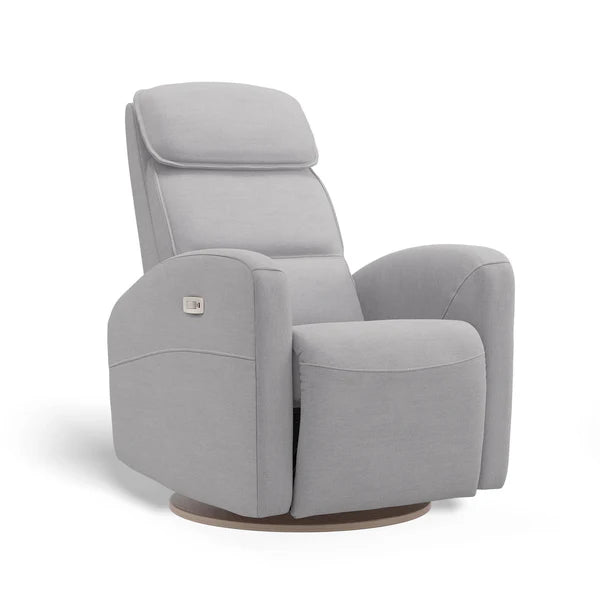 Gray recliner chair on a white background