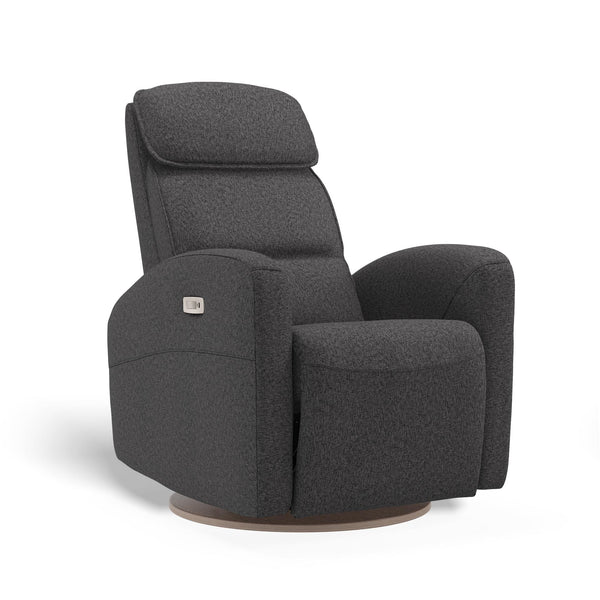 Gray recliner chair on a white background