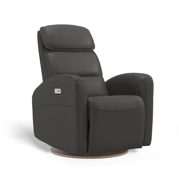 Gray recliner chair on a white background