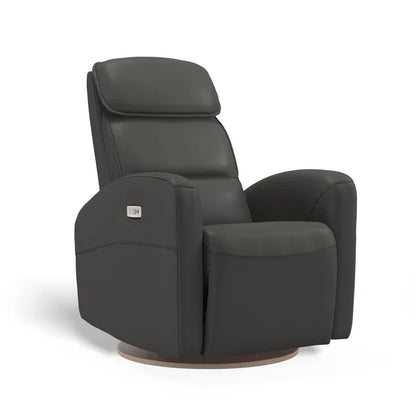 Gray recliner chair on a white background