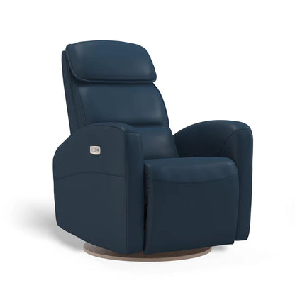 Blue recliner chair on a white background