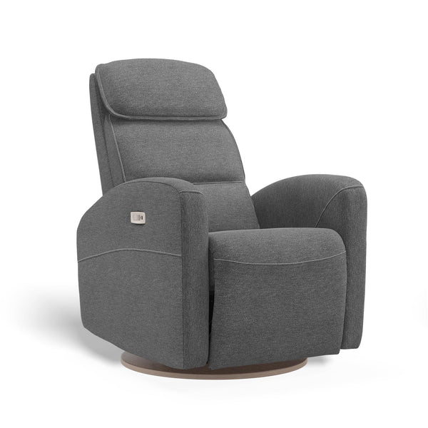 Gray recliner chair on a white background