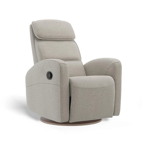 Gray recliner chair on a white background