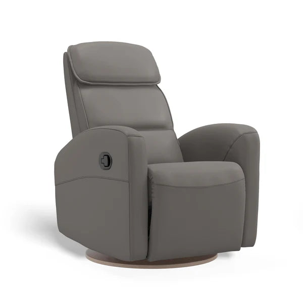 Martha Leather Swivel Glider with Manual Recline