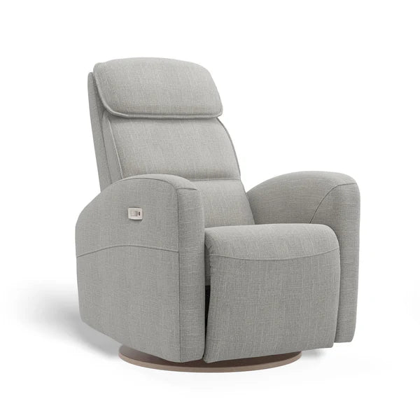 Gray recliner chair on a white background
